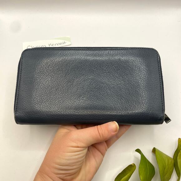 Celine Large Zip Around Wallet Multifuction Grained Calfskin Navy Blue - Picture 10 of 16
